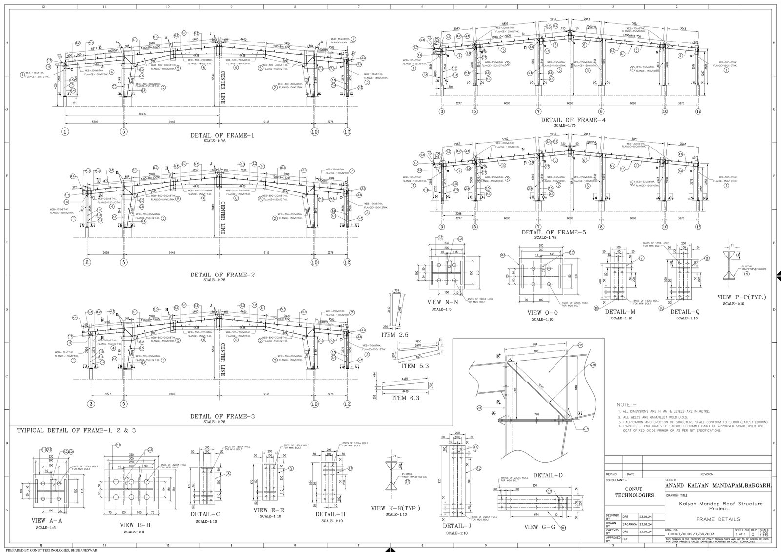 Kalyan mandap Roof Structure, Bargarh-CT-0002