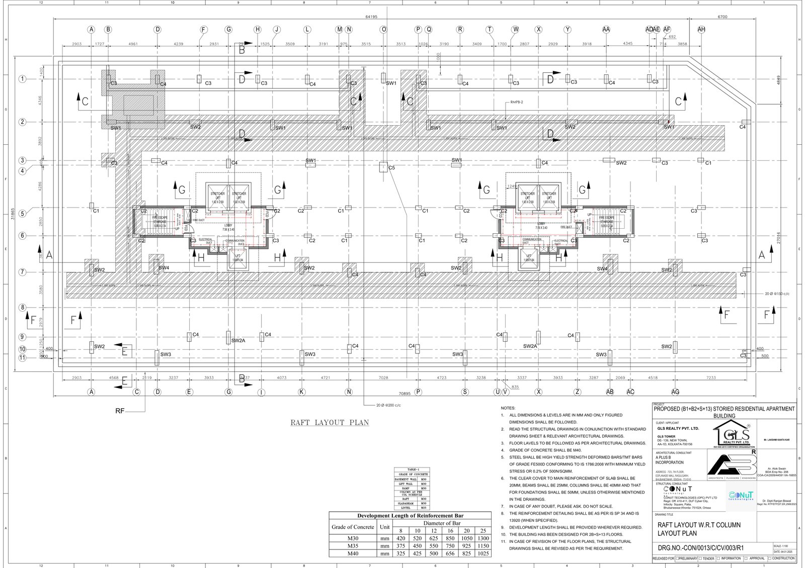 2B+G+13 Residential-Commercial Aartment-CON-0013